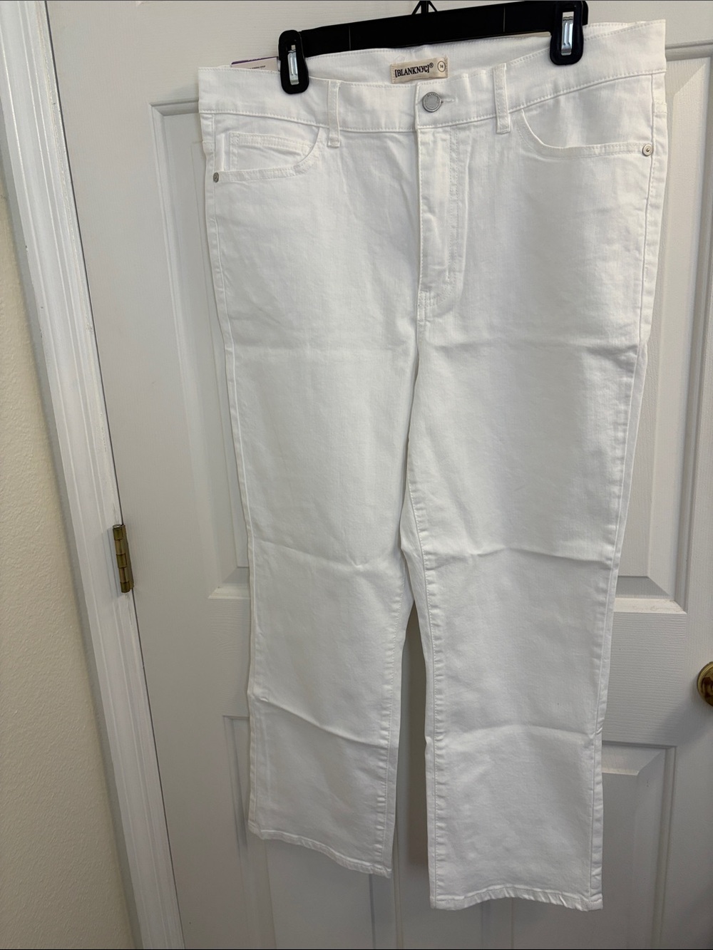 Blank NYC White Straight-Leg Jeans